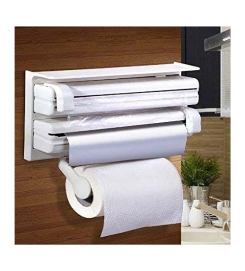 3 in 1 Kitchen Triple Paper Dispenser & Holder Paper/ Foil/ Cling Wrap